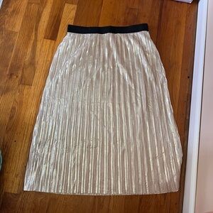 Xhilaration Champagne Pleated Midi Skirt